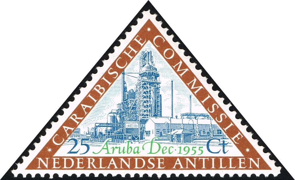 Netherlands Antilles stamps with Aruba Oil Refinery