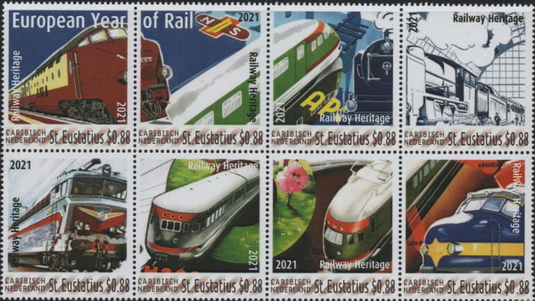 Sint-Eustatius 2021 stamps: European Year of Rail