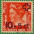 Netherlands East Indies stamp with Queen Wilhelmina overprinted Red Cross