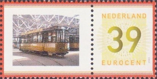 personalised stamp of The Netherlands with trains, trams, stations etc