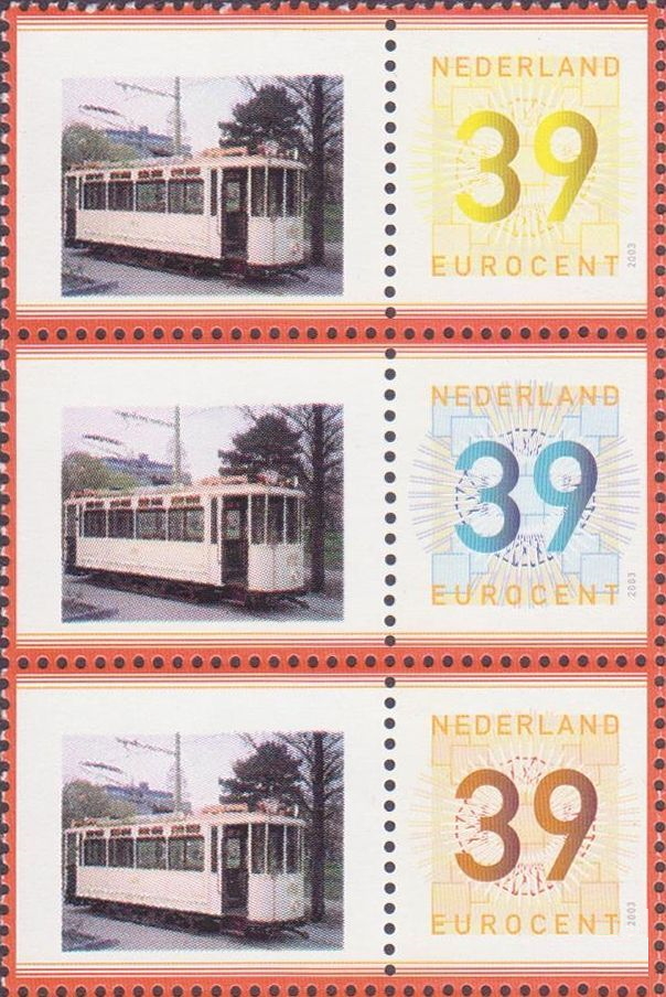 personalised stamp of The Netherlands with trains, trams, stations etc