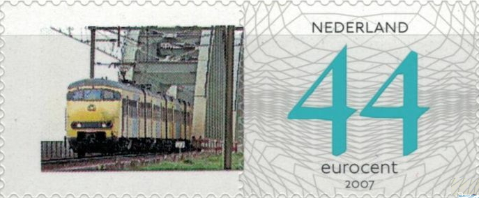 personalised stamp of The Netherlands with trains, trams, stations etc