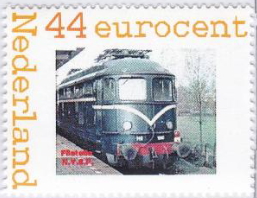 personalised stamp of The Netherlands with trains, trams, stations etc