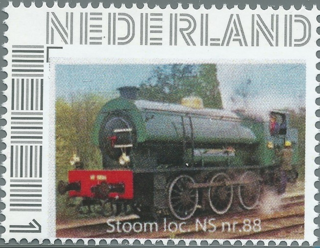 personalised stamp of The Netherlands with trains, trams, stations etc