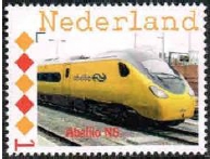 personalised stamp of The Netherlands with trains, trams, stations etc