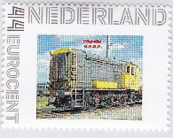 personalised stamp of The Netherlands with trains, trams, stations etc