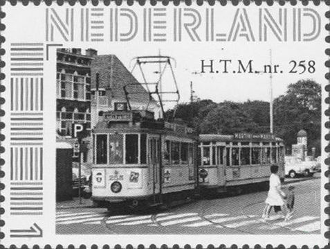 personalised stamp of The Netherlands with trains, trams, stations etc