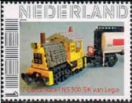 personalised stamp of The Netherlands with trains, trams, stations etc