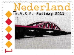 personalised stamp of The Netherlands with trains, trams, stations etc