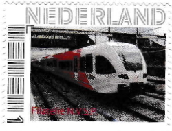 personalised stamp of The Netherlands with trains, trams, stations etc