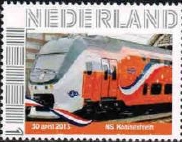 year=2013, personalised Dutch stamp showing royal train