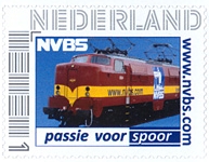 personalised stamp of The Netherlands with trains, trams, stations etc