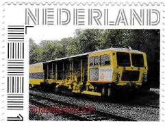 personalised stamp of The Netherlands with trains, trams, stations etc