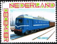 personalised stamp of The Netherlands with trains, trams, stations etc