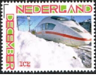 personalised stamp of The Netherlands with trains, trams, stations etc