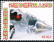 personalised stamp of The Netherlands with trains, trams, stations etc