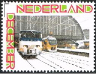 personalised stamp of The Netherlands with trains, trams, stations etc