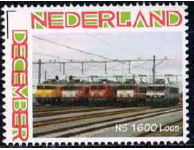 personalised stamp of The Netherlands with trains, trams, stations etc