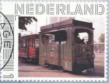 personalised stamp of The Netherlands with trains, trams, stations etc