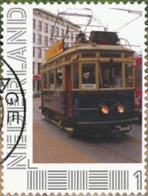 personalised stamp of The Netherlands with trains, trams, stations etc