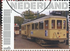 personalised stamp of The Netherlands with trains, trams, stations etc