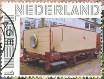 personalised stamp of The Netherlands with trains, trams, stations etc