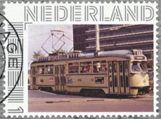 personalised stamp of The Netherlands with trains, trams, stations etc