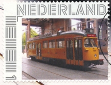 personalised stamp of The Netherlands with trains, trams, stations etc