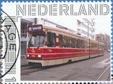 personalised stamp of The Netherlands with trains, trams, stations etc