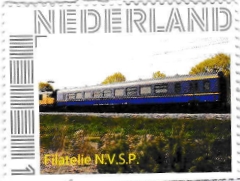 personalised stamp of The Netherlands with trains, trams, stations etc