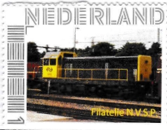 personalised stamp of The Netherlands with trains, trams, stations etc