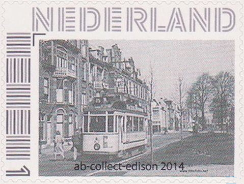 personalised stamp of The Netherlands with trains, trams, stations etc