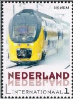 personalised stamp of The Netherlands with trains, trams, stations etc