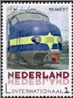 personalised stamp of The Netherlands with trains, trams, stations etc