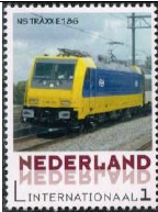 personalised stamp of The Netherlands with trains, trams, stations etc