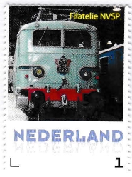 personalised stamp of The Netherlands with trains, trams, stations etc