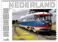 personalised stamp of The Netherlands with trains, trams, stations etc