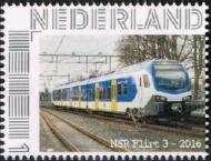 year=2016, personalised Dutch stamp with Leiden station