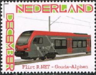 year=2016, personalised Dutch stamp with Leiden station