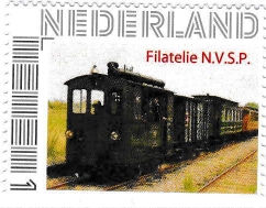 personalised stamp of The Netherlands with trains, trams, stations etc