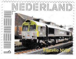 personalised stamp of The Netherlands with trains, trams, stations etc