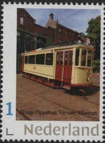 year=2020, personalized stamp: tram from Haags openbaar vervoer museum