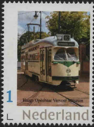 year=2020, personalized stamp: tram from Haags openbaar vervoer museum