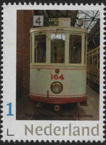 year=2020, personalized stamp: tram from Haags openbaar vervoer museum