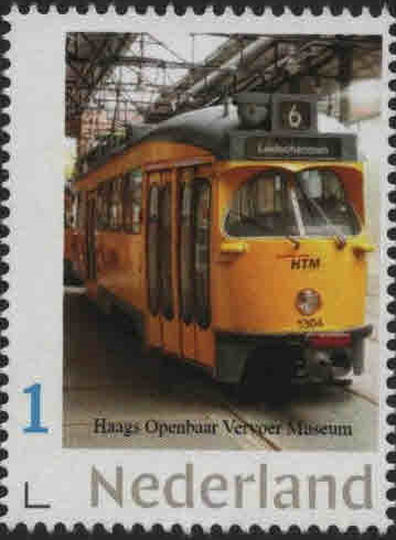 year=2020, personalized stamp: tram from Haags openbaar vervoer museum