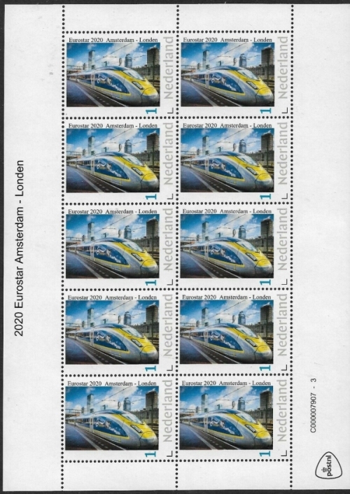 year=2020, personalized stamps: Eurostar-Amsterdam-London