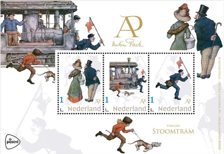 Dutch personalised stamps with steam tram