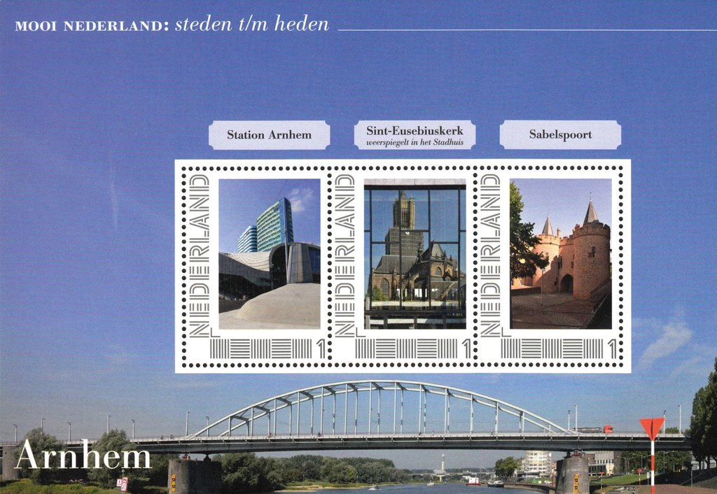 personalised stamp of The Netherlands with trains, trams, stations etc