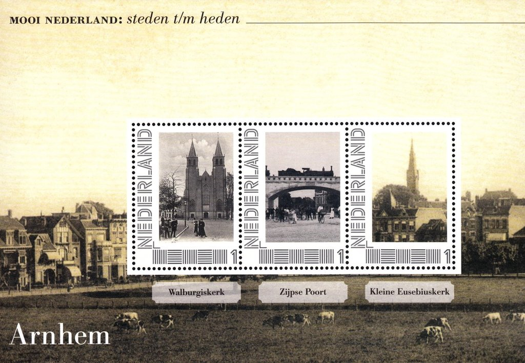 personalised stamp of The Netherlands with trains, trams, stations etc