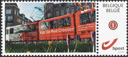 year=?, Belgian personalized stamp with Amsterdam tram